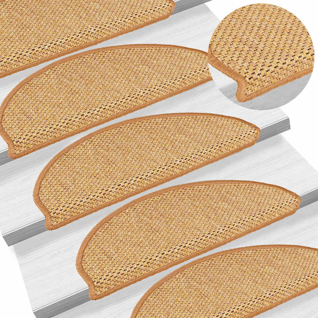 Treppenmatten Selbstklebend Sisal-Look 15 Stk. 65x21x4 Platina