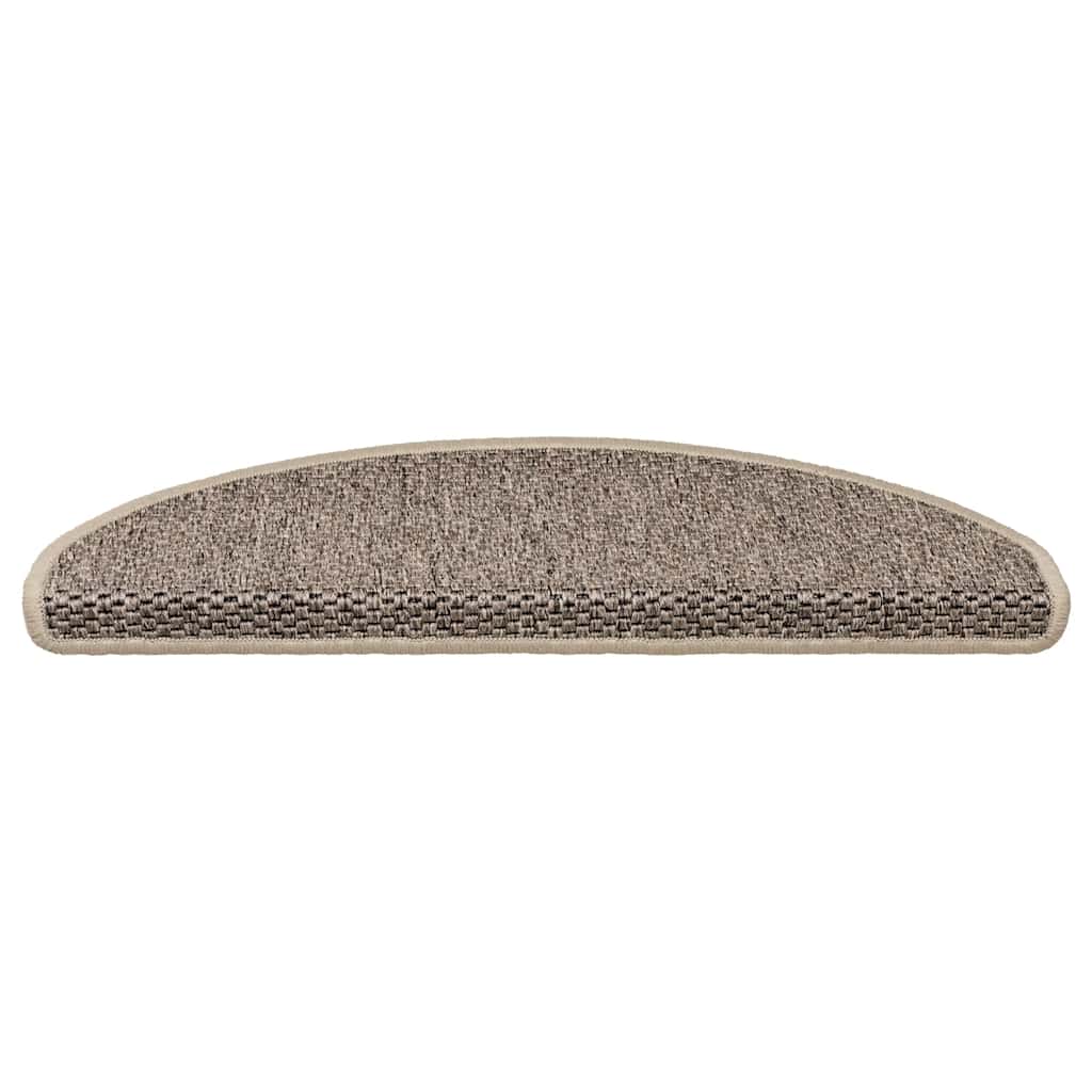 Treppenmatten Selbstklebend Sisal-Look 15 Stk. 65x21x4 Platina