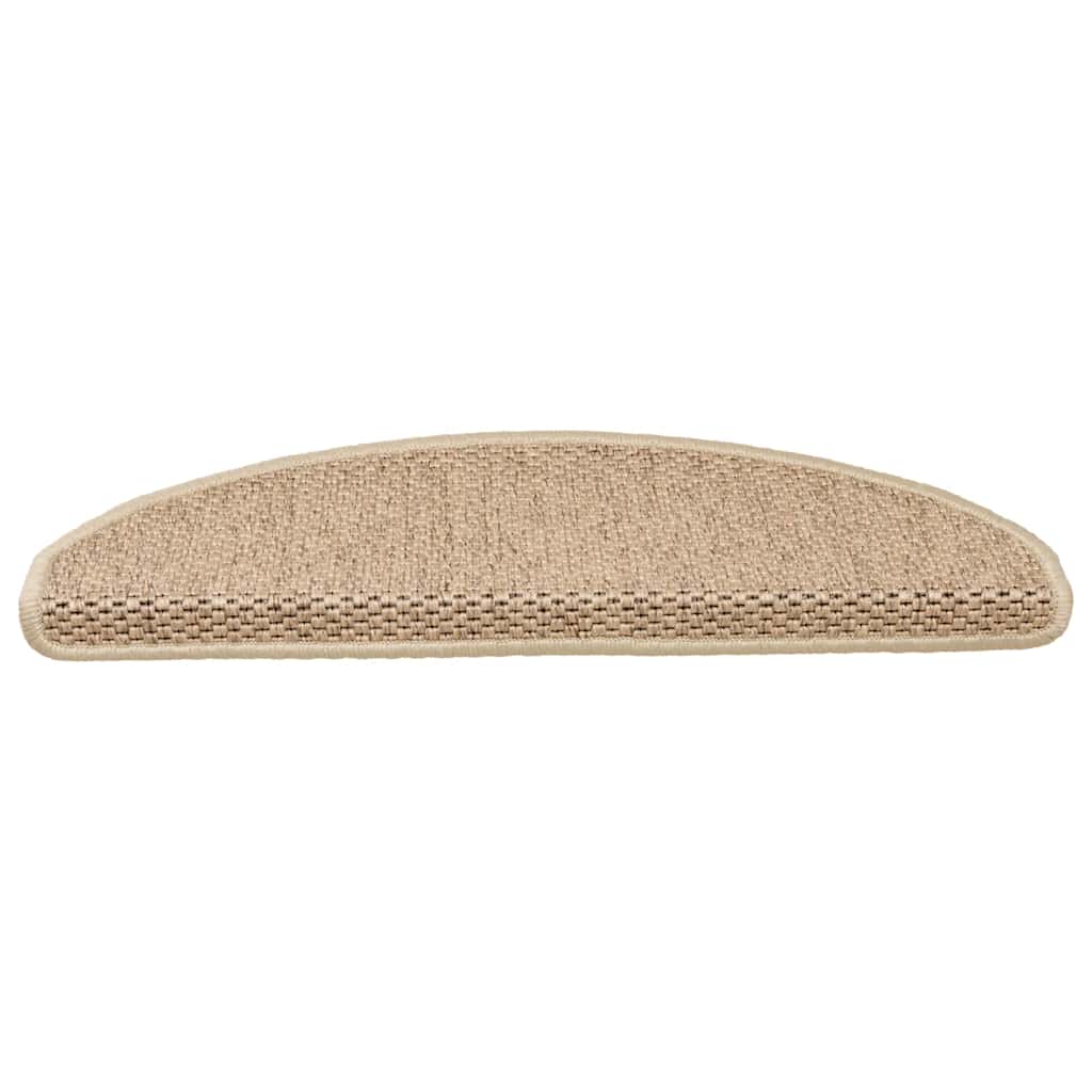 Treppenmatten Selbstklebend Sisal-Look 15 Stk. 65x21x4 Platina