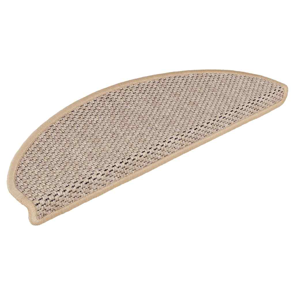 Treppenmatten Selbstklebend Sisal-Look 15 Stk. 65x21x4 Platina