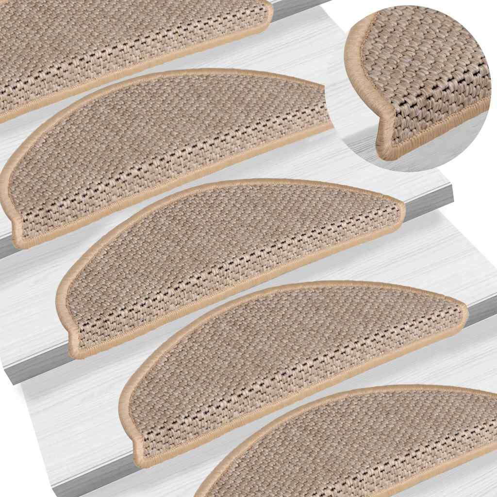 Treppenmatten Selbstklebend Sisal-Look 15 Stk. 65x21x4 Platina
