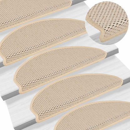 Treppenmatten Selbstklebend Sisal-Look 15 Stk. 65x21x4 Platina