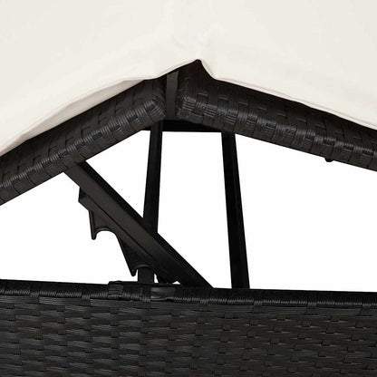 Doppelte Sonnenliege Warmes Weiß 205 X 129 X 200 Cm Poly-Rattan