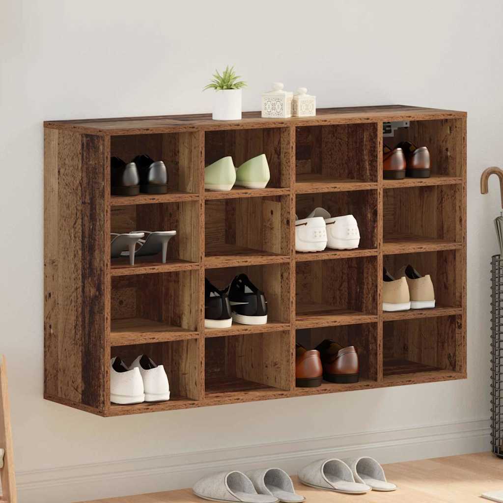 Schuhschrank mit Regal Weiß 103 x 30 x 67 cm Holzwerkstoff