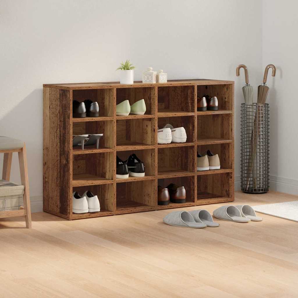 Schuhschrank mit Regal Weiß 103 x 30 x 67 cm Holzwerkstoff