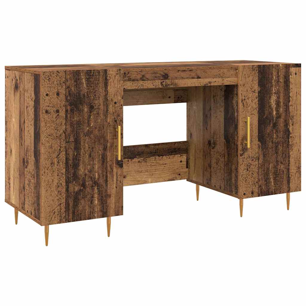 Schreibtisch mit Regal Schwarz Eichen-Optik 140 x 50 x 75 cm