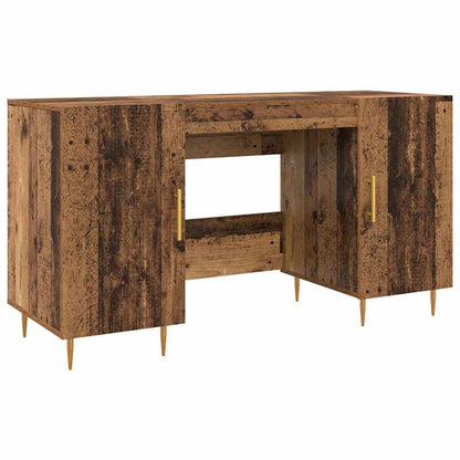 Schreibtisch mit Regal Schwarz Eichen-Optik 140 x 50 x 75 cm