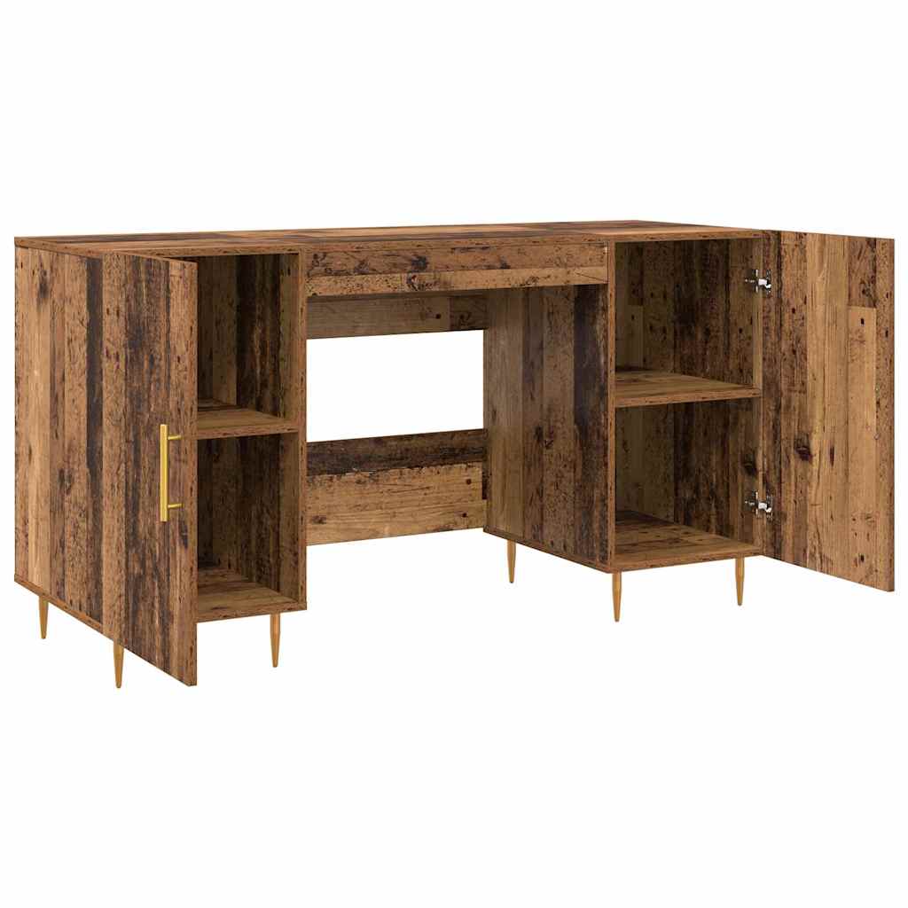 Schreibtisch mit Regal Schwarz Eichen-Optik 140 x 50 x 75 cm