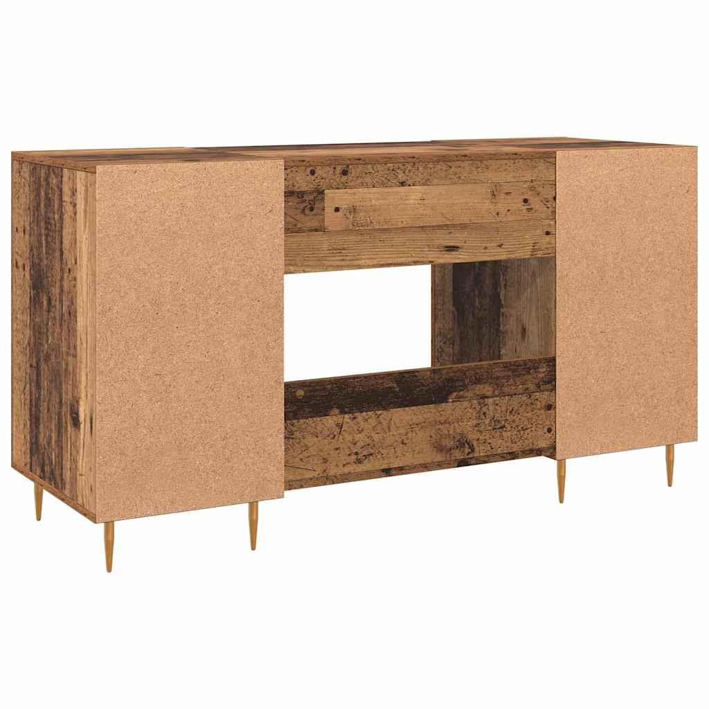 Schreibtisch mit Regal Schwarz Eichen-Optik 140 x 50 x 75 cm