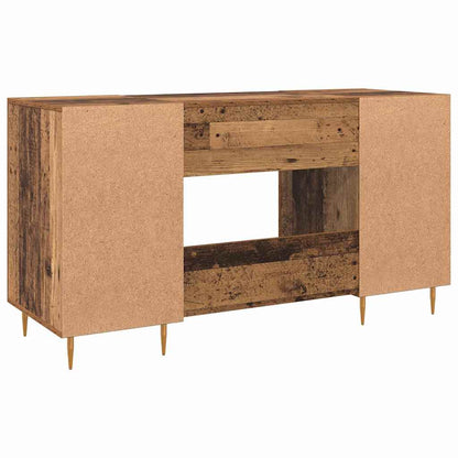 Schreibtisch mit Regal Schwarz Eichen-Optik 140 x 50 x 75 cm