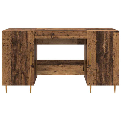 Schreibtisch mit Regal Schwarz Eichen-Optik 140 x 50 x 75 cm