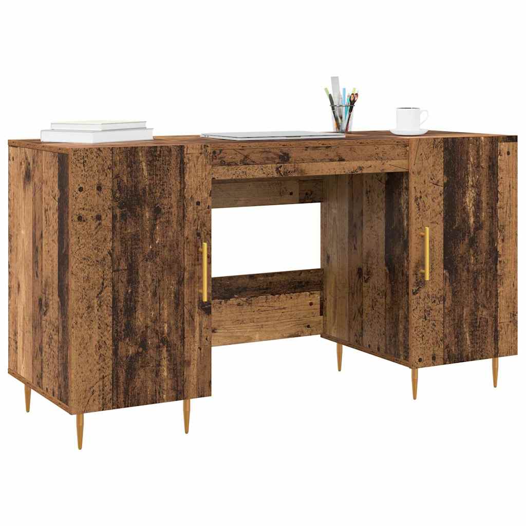 Schreibtisch mit Regal Schwarz Eichen-Optik 140 x 50 x 75 cm