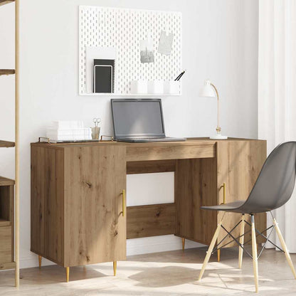 Schreibtisch mit Regal Schwarz Eichen-Optik 140 x 50 x 75 cm
