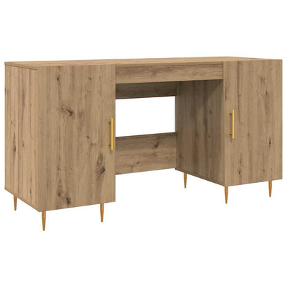 Schreibtisch mit Regal Schwarz Eichen-Optik 140 x 50 x 75 cm