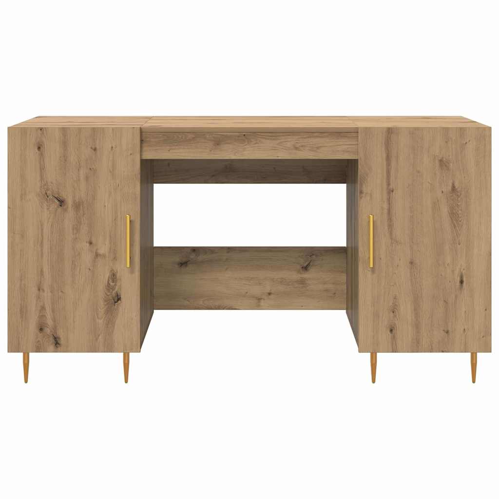 Schreibtisch mit Regal Schwarz Eichen-Optik 140 x 50 x 75 cm