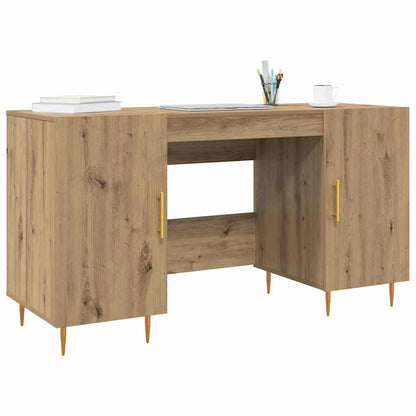 Schreibtisch mit Regal Schwarz Eichen-Optik 140 x 50 x 75 cm