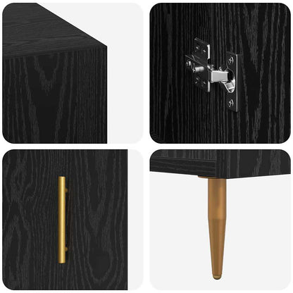 Schreibtisch mit Regal Schwarz Eichen-Optik 140 x 50 x 75 cm