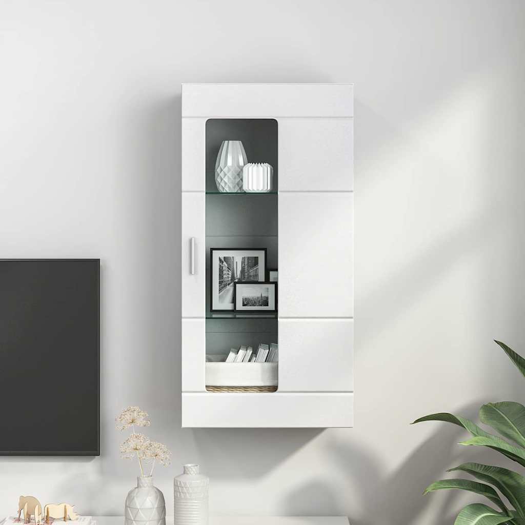 Holzschrank | Wandschrank | Vitrine | mit Glastür | Schrankmöbel | Wandmontiert