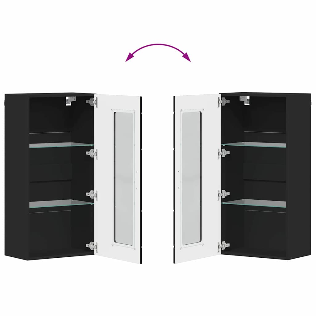 Holzschrank | Wandschrank | Vitrine | mit Glastür | Schrankmöbel | Wandmontiert