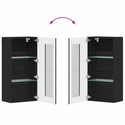 Holzschrank | Wandschrank | Vitrine | mit Glastür | Schrankmöbel | Wandmontiert