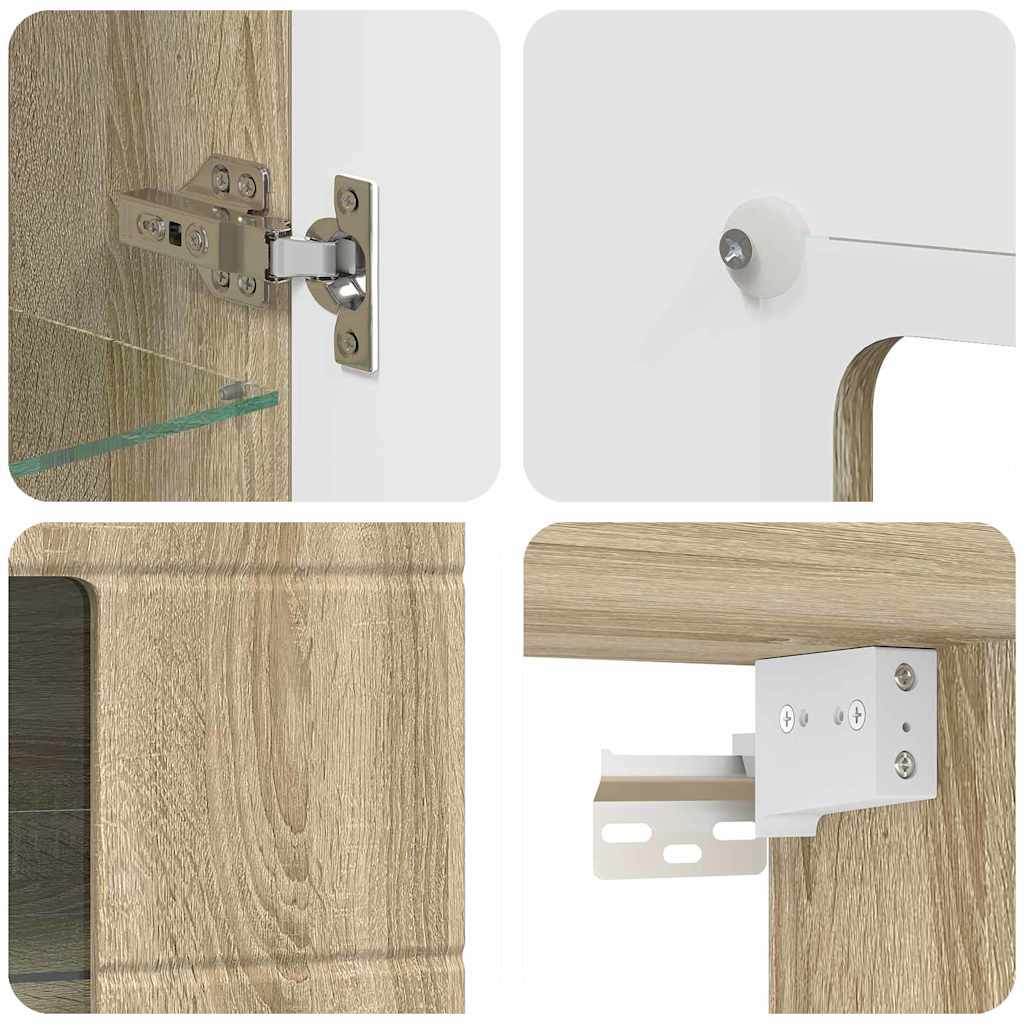 Holzschrank | Wandschrank | Vitrine | mit Glastür | Schrankmöbel | Wandmontiert