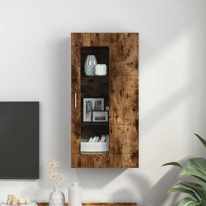 Holzschrank | Wandschrank | Vitrine | mit Glastür | Schrankmöbel | Wandmontiert