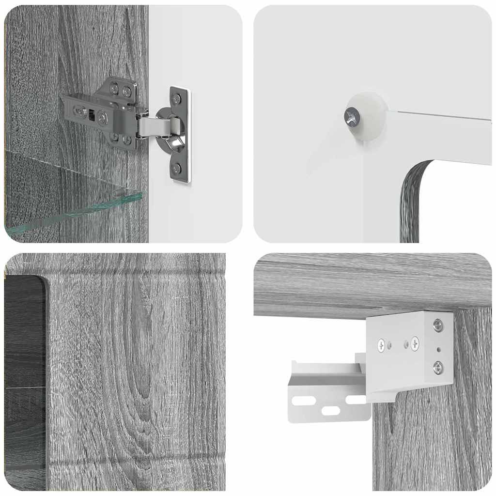 Holzschrank | Wandschrank | Vitrine | mit Glastür | Schrankmöbel | Wandmontiert