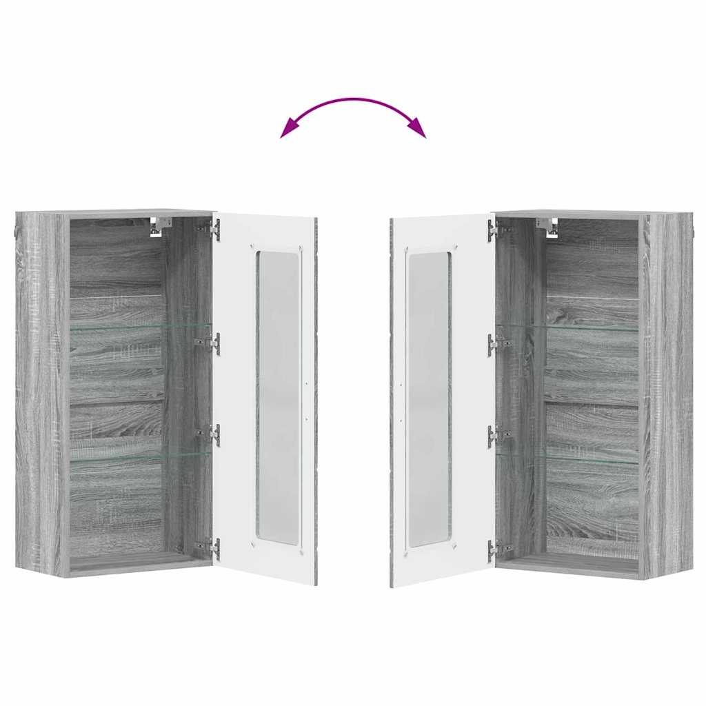 Holzschrank | Wandschrank | Vitrine | mit Glastür | Schrankmöbel | Wandmontiert