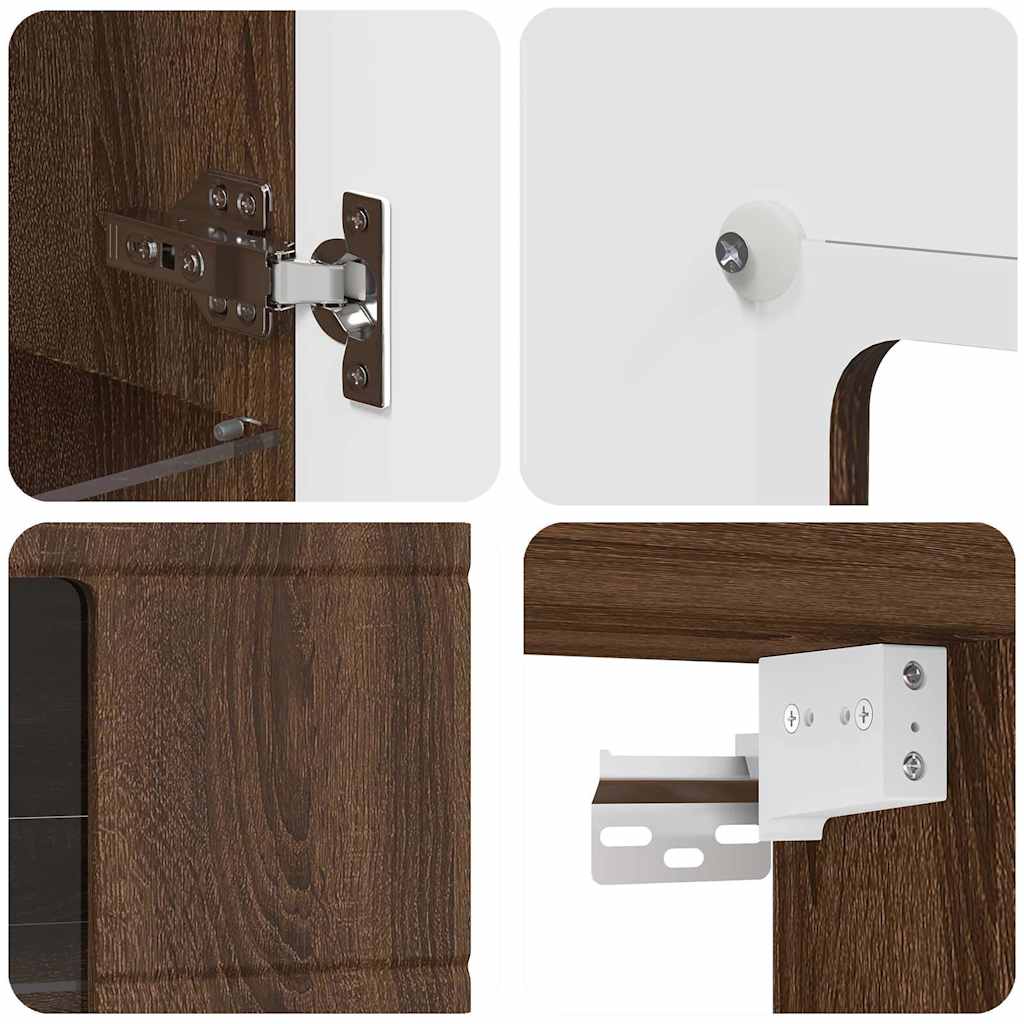 Holzschrank | Wandschrank | Vitrine | mit Glastür | Schrankmöbel | Wandmontiert