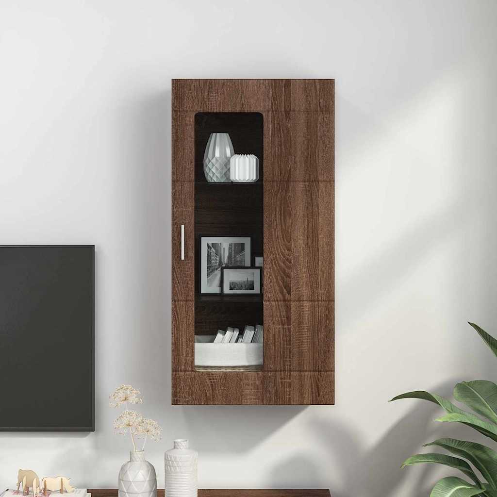 Holzschrank | Wandschrank | Vitrine | mit Glastür | Schrankmöbel | Wandmontiert