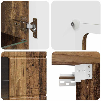 Holzschrank | Wandschrank | Vitrine | mit Glastür | Schrankmöbel | Wandmontiert