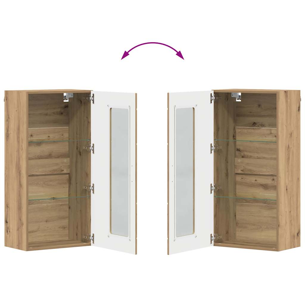 Holzschrank | Wandschrank | Vitrine | mit Glastür | Schrankmöbel | Wandmontiert