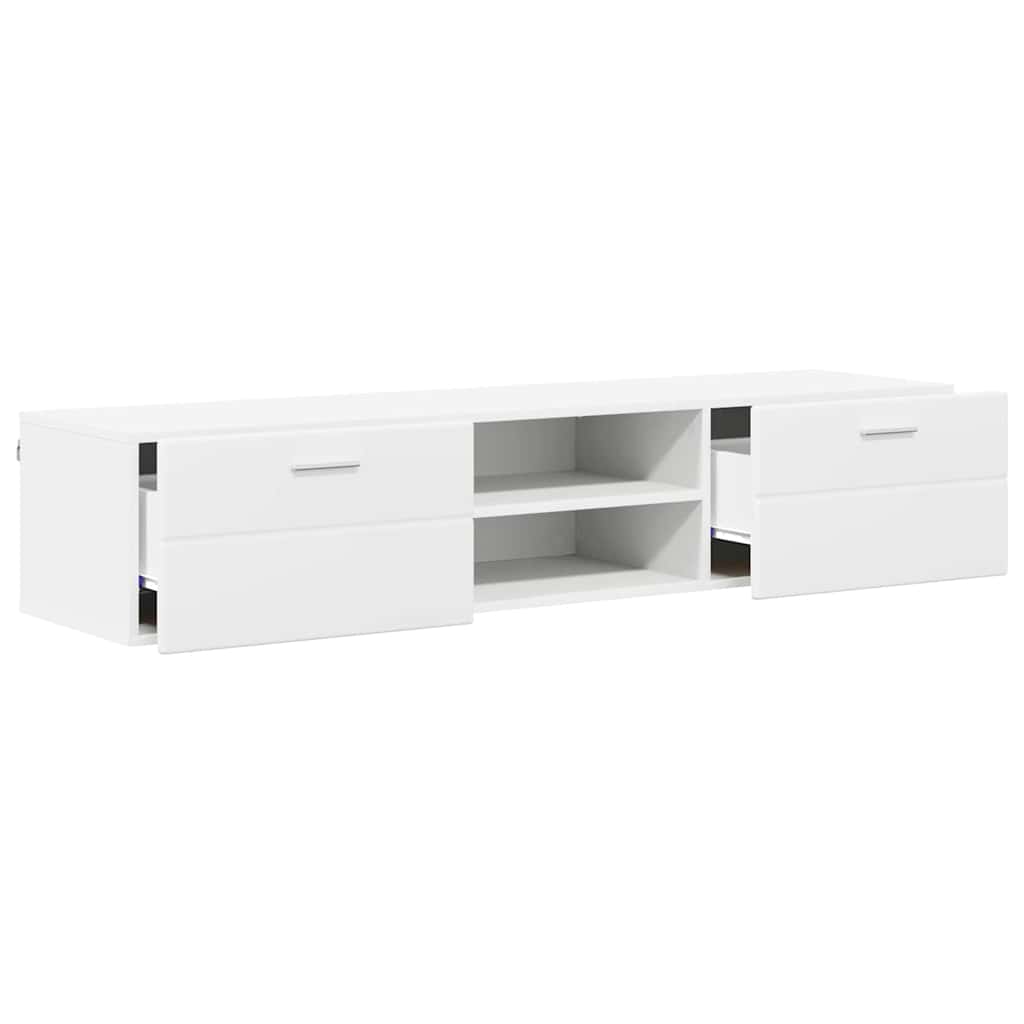 Wandmontiertes Lowboard | Holzschrank | Wandschrank | 2 Schubladen | 150 cm