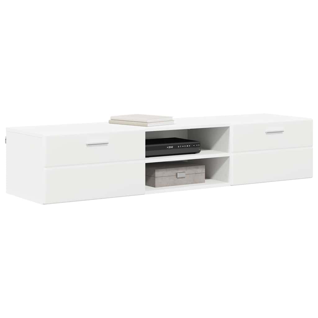 Wandmontiertes Lowboard | Holzschrank | Wandschrank | 2 Schubladen | 150 cm