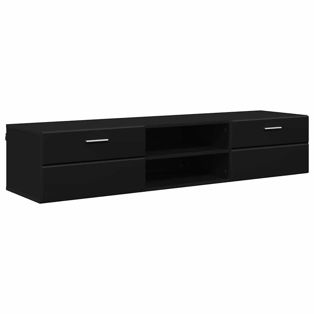 Wandmontiertes Lowboard | Holzschrank | Wandschrank | 2 Schubladen | 150 cm