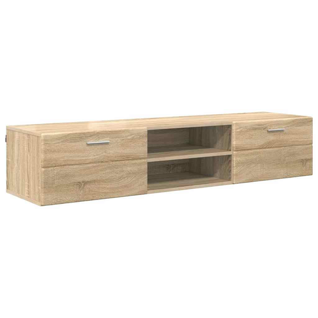 Wandmontiertes Lowboard | Holzschrank | Wandschrank | 2 Schubladen | 150 cm