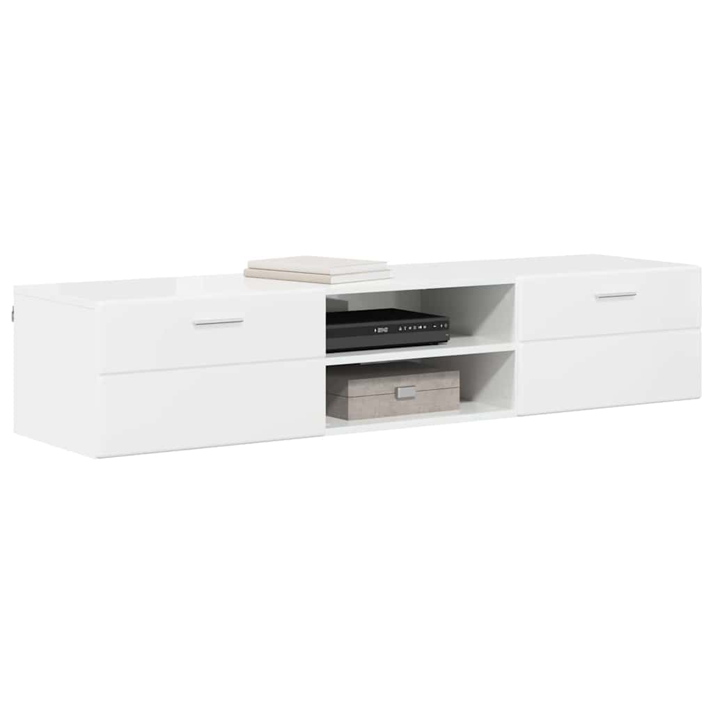 Wandmontiertes Lowboard | Holzschrank | Wandschrank | 2 Schubladen | 150 cm