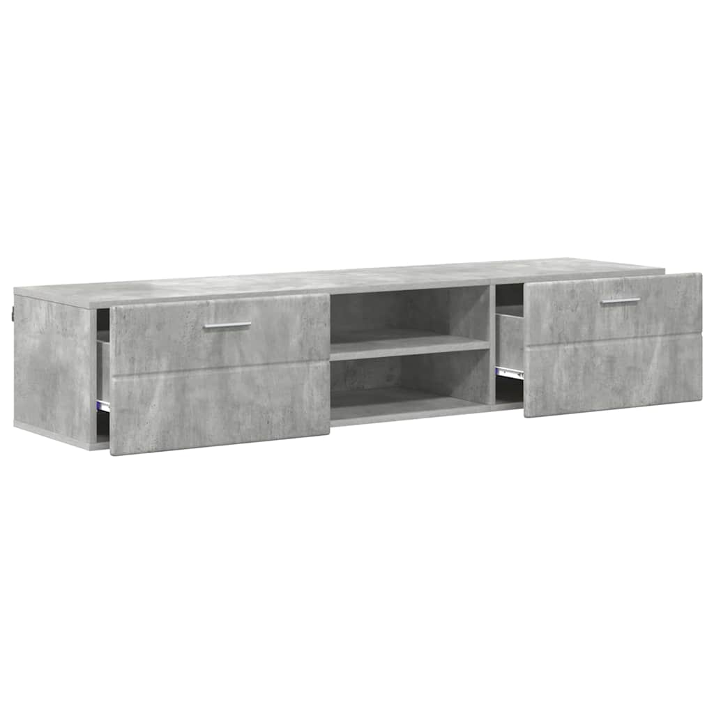 Wandmontiertes Lowboard | Holzschrank | Wandschrank | 2 Schubladen | 150 cm