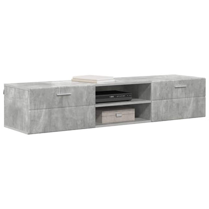 Wandmontiertes Lowboard | Holzschrank | Wandschrank | 2 Schubladen | 150 cm