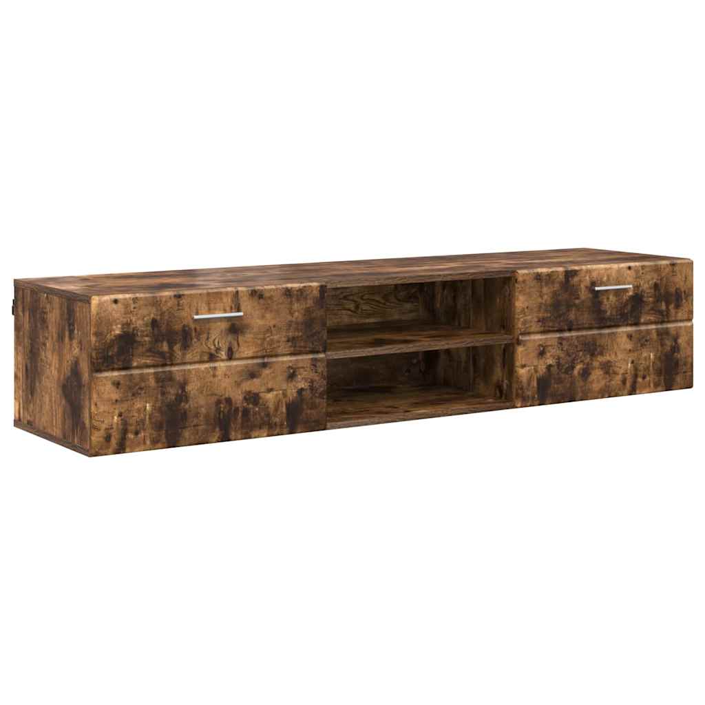 Wandmontiertes Lowboard | Holzschrank | Wandschrank | 2 Schubladen | 150 cm