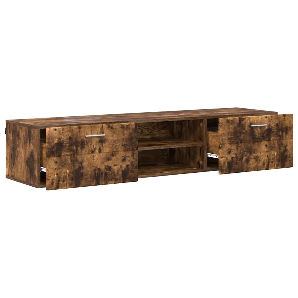 Wandmontiertes Lowboard | Holzschrank | Wandschrank | 2 Schubladen | 150 cm