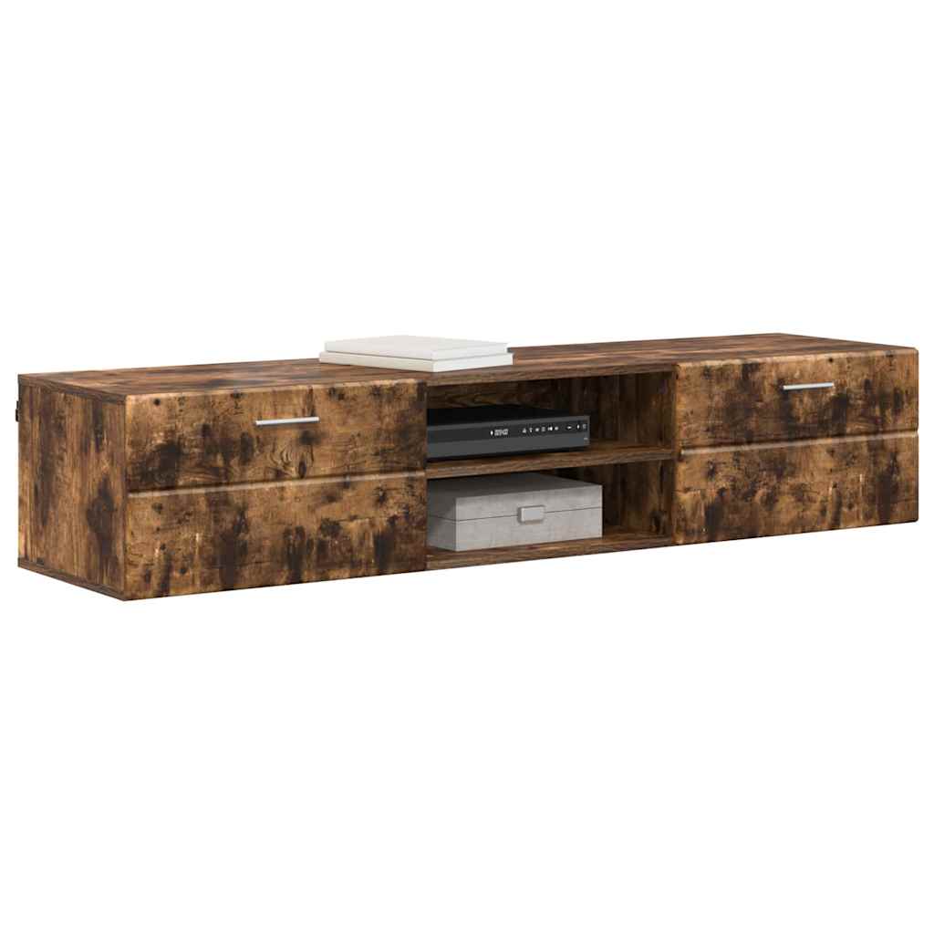 Wandmontiertes Lowboard | Holzschrank | Wandschrank | 2 Schubladen | 150 cm