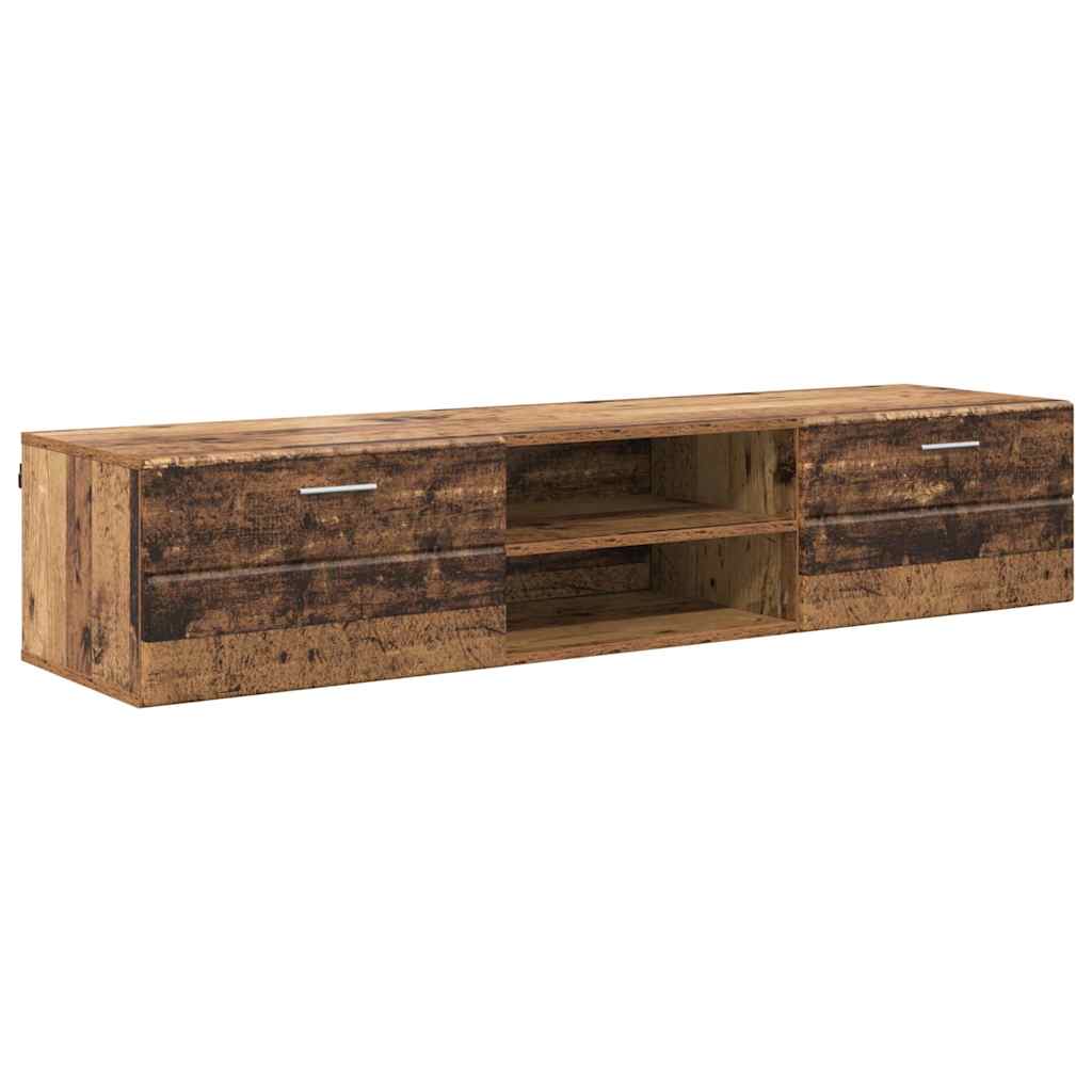 Wandmontiertes Lowboard | Holzschrank | Wandschrank | 2 Schubladen | 150 cm