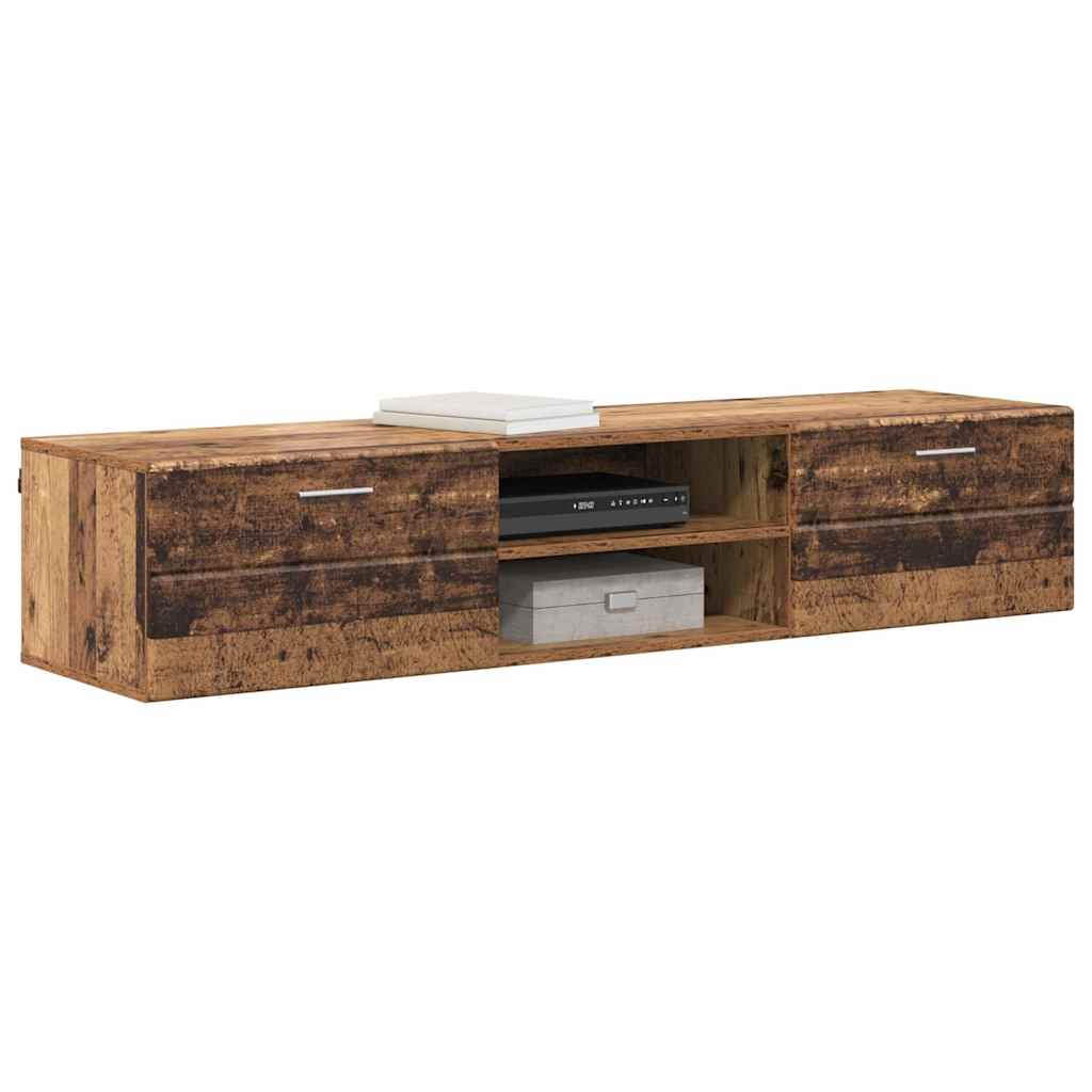 Wandmontiertes Lowboard | Holzschrank | Wandschrank | 2 Schubladen | 150 cm