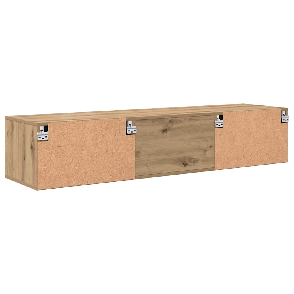 Wandmontiertes Lowboard | Holzschrank | Wandschrank | 2 Schubladen | 150 cm
