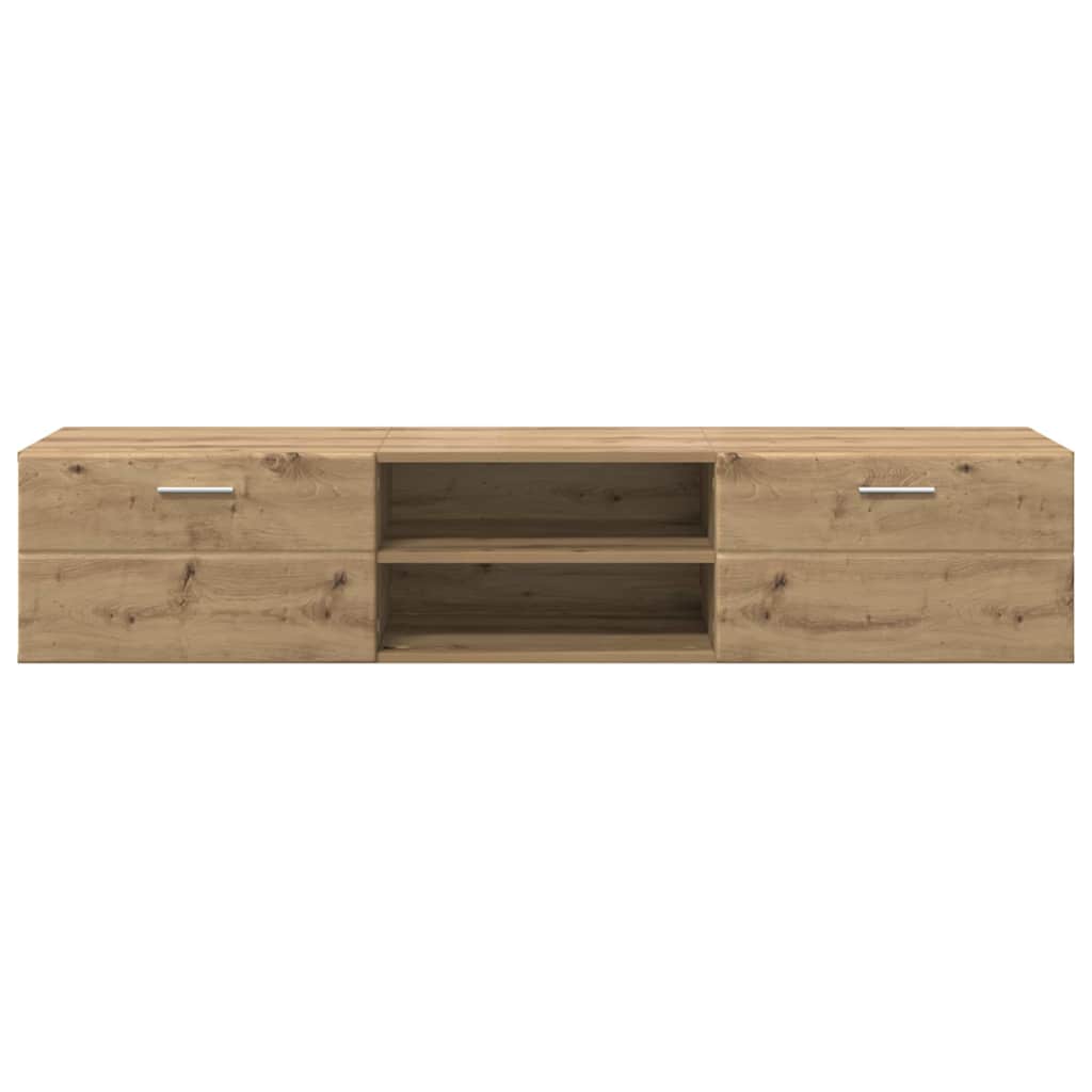 Wandmontiertes Lowboard | Holzschrank | Wandschrank | 2 Schubladen | 150 cm