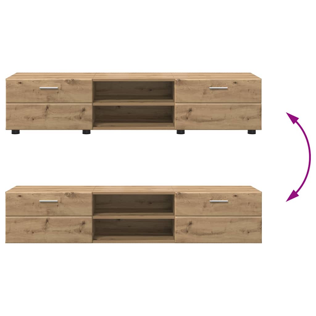 Wandmontiertes Lowboard | Holzschrank | Wandschrank | 2 Schubladen | 150 cm