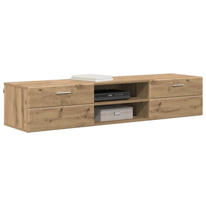 Wandmontiertes Lowboard | Holzschrank | Wandschrank | 2 Schubladen | 150 cm