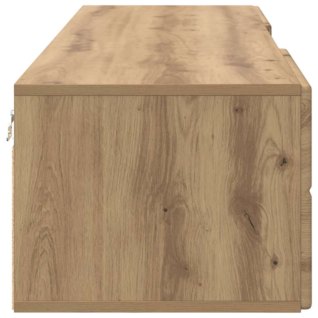 Wandmontiertes Lowboard | Holzschrank | Wandschrank | 2 Schubladen | 150 cm