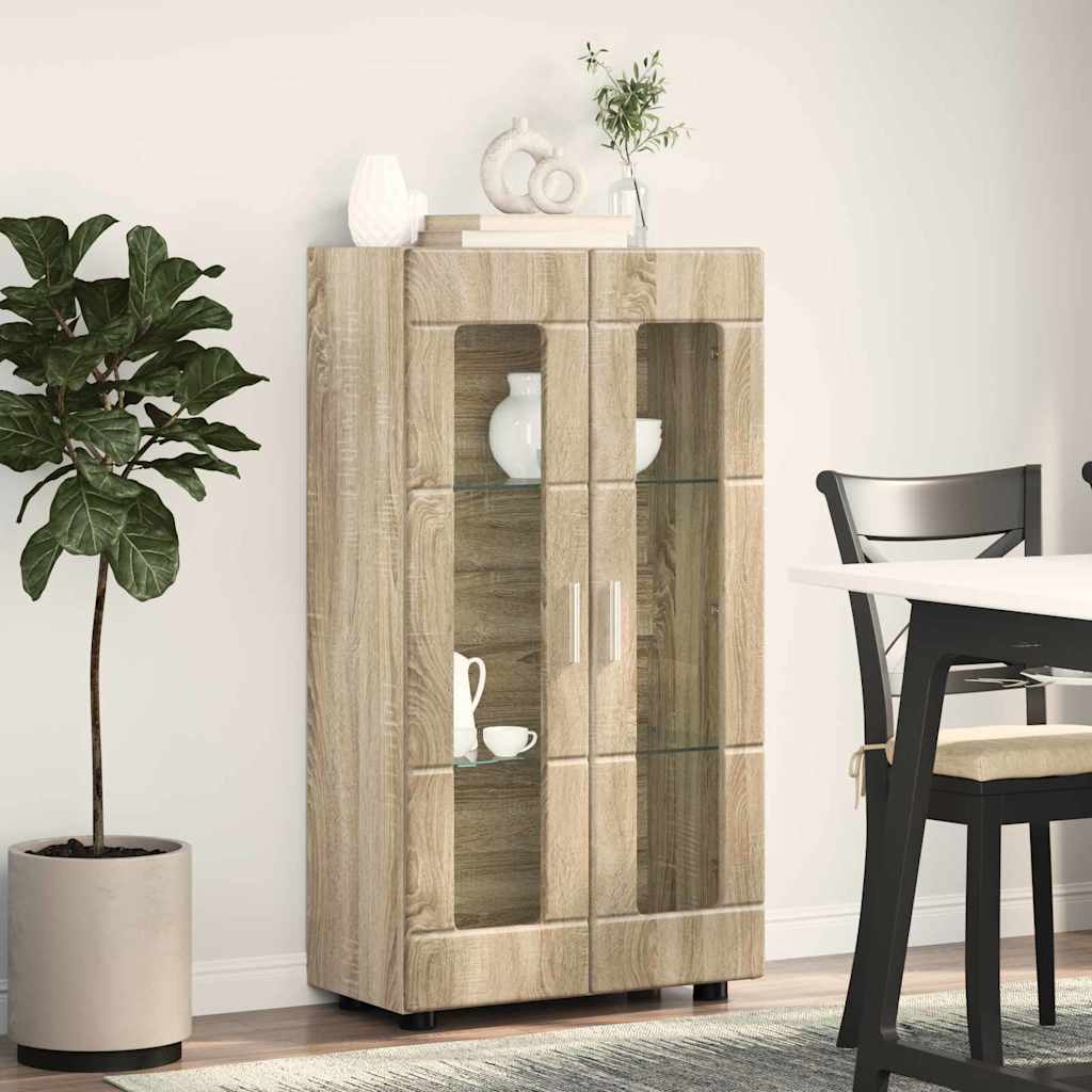 Sideboard | Kommode | Vitrinenschrank | Glastüren | Wohnzimmermöbel | 103 cm